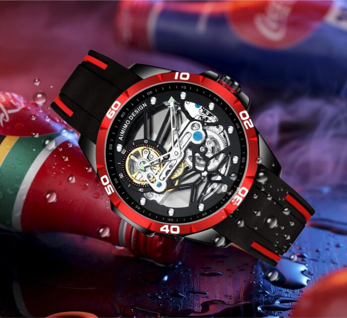 Mechanische Uhren Männer Leuchtende Steampunk Armbanduhr Vintage Fassform Automatikuhr Wasserdicht 30 M – Bild 4