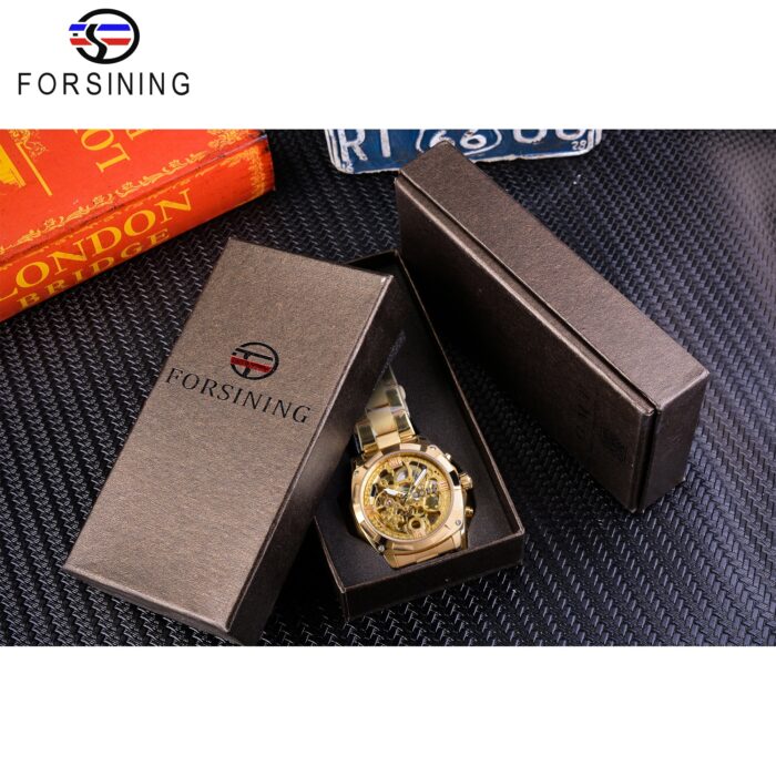 Armbanduhr Uhr Automatische Mechanische Transparent Herren Leuchtzeiger Skeleton – Bild 6