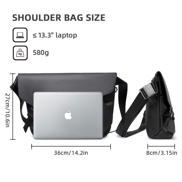 HK Herren Umhängetasche Große Kapazität von 13,3 Zoll Computer Hochwertiges wasserdichtes Paket von Travel Fashion Men Crossbody Bag – Bild 2