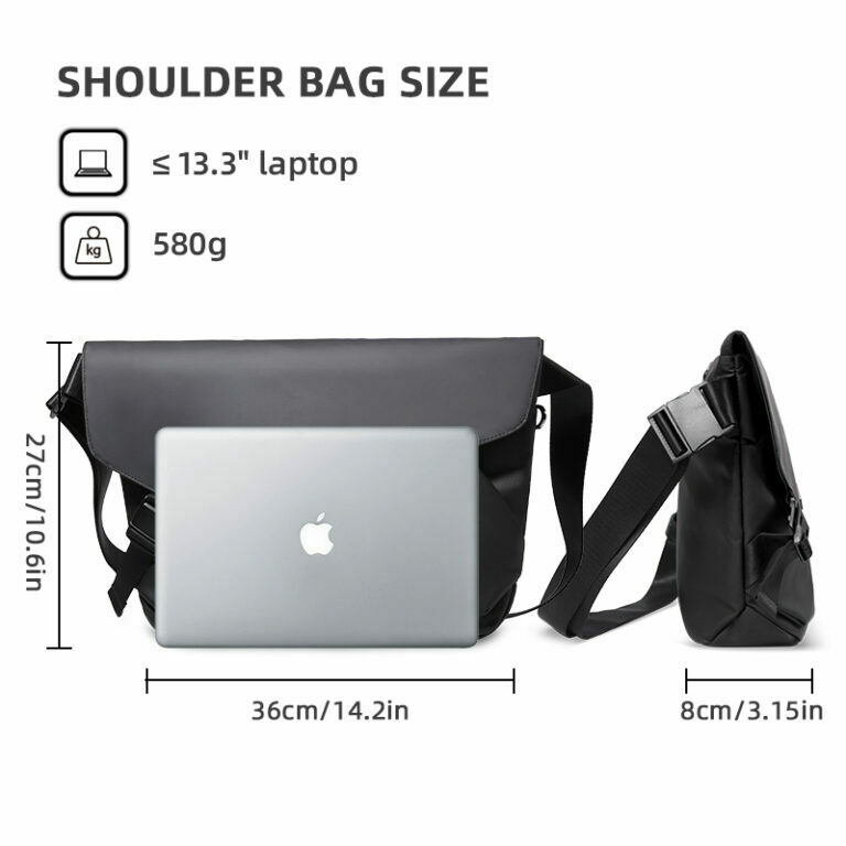 HK Herren Umhängetasche Große Kapazität von 13,3 Zoll Computer Hochwertiges wasserdichtes Paket von Travel Fashion Men Crossbody Bag – Bild 2