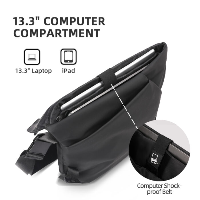 HK Herren Umhängetasche Große Kapazität von 13,3 Zoll Computer Hochwertiges wasserdichtes Paket von Travel Fashion Men Crossbody Bag – Bild 5