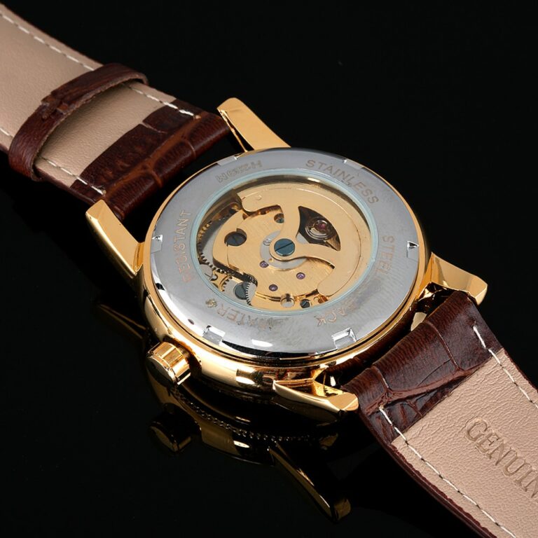 H1e48c051512240bcbe3a3050171d666ea.jpg Mechanische Automatik Uhr Luxusuhr Herrenuhren Armbanduhr Leder Band – Bild 3