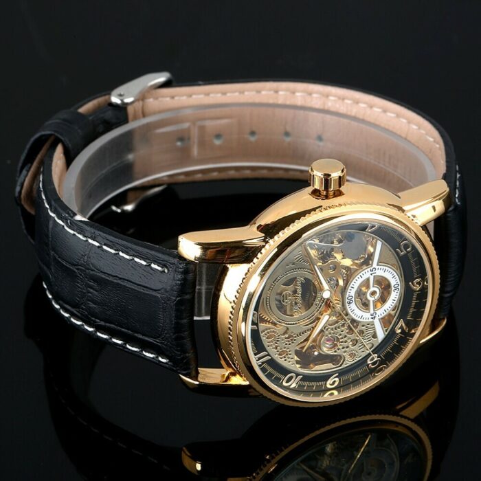 Mechanische Automatik Uhr Luxusuhr Herrenuhren Armbanduhr Leder Band – Bild 5