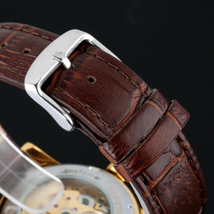 Mechanische Automatik Uhr Luxusuhr Herrenuhren Armbanduhr Leder Band – Bild 4