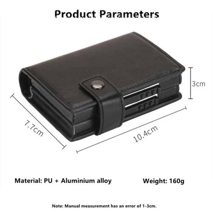 Doppel Metall RFID Schutz Kreditkarte Halter Vintage Karte Hülle Automatische Geld Bargeld Clip Mini Brieftasche Business – Bild 5