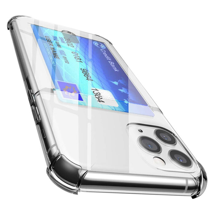 Shockproof Transparent Phone Case For iPhone 12Mini 12 11 Pro Max X XS XR 7 8 Plus SE 2 Soft Silicone Wallet Cover Card Holder – Bild 6