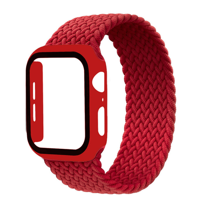 Braided Solo Loop Band For Apple Watch strap 44mm 40mm 42mm 38mm Elastic Nylon bracelet+PC Case iWatch series 6 5 4 3 se strap – Bild 1