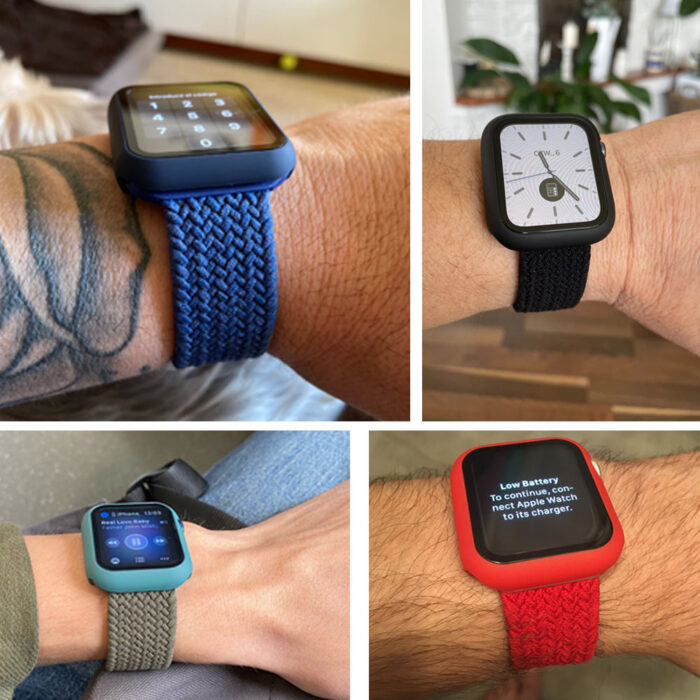 Braided Solo Loop Band For Apple Watch strap 44mm 40mm 42mm 38mm Elastic Nylon bracelet+PC Case iWatch series 6 5 4 3 se strap – Bild 4