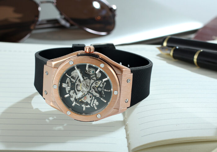 FORSINING Militär Sport Auto Mechanische Uhr Männer silikon Armband Skeleton Herren Uhren – Bild 3