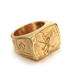 Ring Edelstahl Amerikanischer Adler titanium Stahl Herren Ring Schmuck – Bild 3