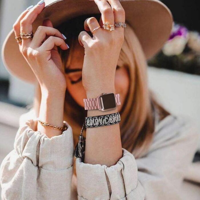 Stainless Steel Metal Watchband Bracelet Oyster Strap for For Apple Watch – Bild 5