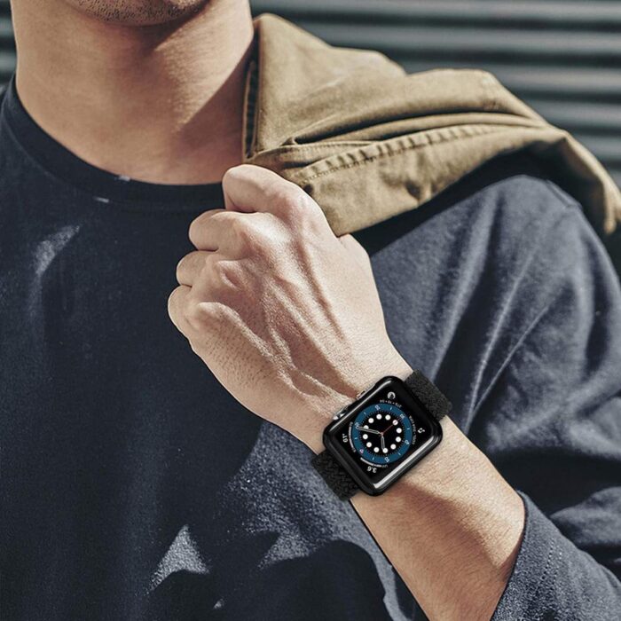 Braided Solo Loop Band For Apple Watch strap 44mm 40mm 42mm 38mm Elastic Nylon bracelet+PC Case iWatch series 6 5 4 3 se strap – Bild 5