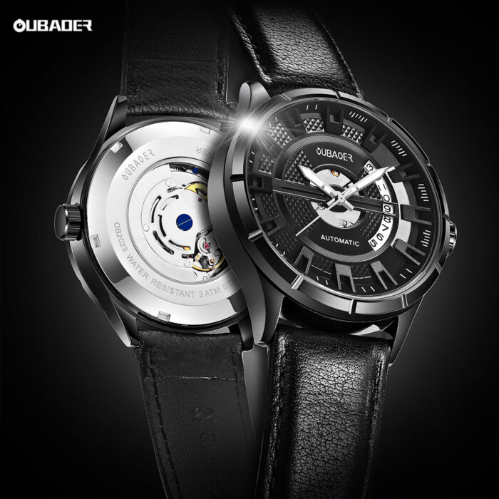 Mechanische Automatik Armbanduhr Uhr Herrenuhren Leder Armband – Bild 1