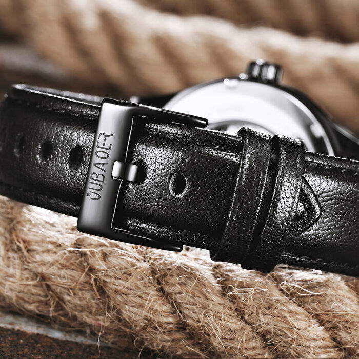 Mechanische Automatik Armbanduhr Uhr Herrenuhren Leder Armband – Bild 3