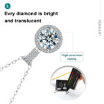 925 Sterling Silber Halskette für Frauen mit echtem Moissanit-Diamanten-Anhänger und GRA-Zertifikat – Bild 2