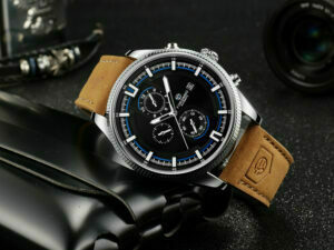 Herrenuhr Automatische Uhr mechanische Armbanduhren Lederband Sportuhr 3 Sub-Zifferblatt Top-Marke – Bild 2