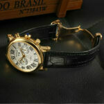 Luxury Design Men's Mechanic Watches Leather Strap Butterfly Clasp Male Clock Auto Date Day Month Calendar Wristwatches for Man