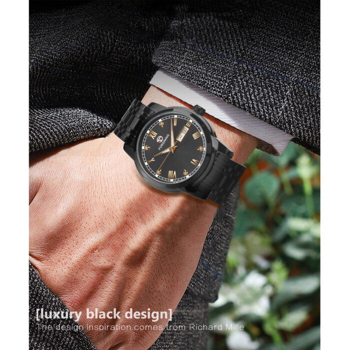 Forsining Fashion Man Transparente Rückseite Mechanisches Design Automatische Uhren Leuchtende Goldene Skala Mit Kalender – Bild 5