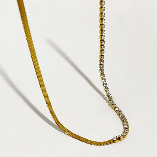 Schlangenkette Tenniskette Halskette für Frauen Gold Edelstahl Schmuck