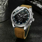 Herrenuhr Automatische Uhr mechanische Armbanduhren Lederband Sportuhr 3 Sub-Zifferblatt Top-Marke – Bild 3