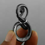 Retro Ferocious Eye Snake King Pendant Unisex Fashion Animal Snake 316L Stainless Steel Pendant Necklace Gift Jewelry Wholesale – Bild 3