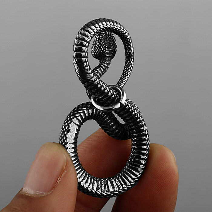 Retro Ferocious Eye Snake King Pendant Unisex Fashion Animal Snake 316L Stainless Steel Pendant Necklace Gift Jewelry Wholesale – Bild 3