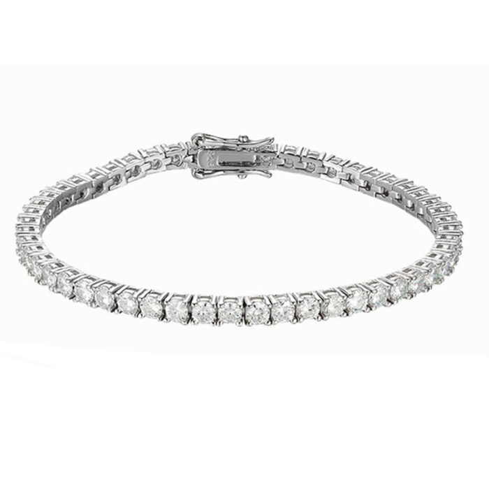Armband Tennis Band Chain Moissanite besetzt aus 925 Sterling Silber für Hochzeit Verlobungsfeier Schmuck Armbänder für Frauen – Bild 5