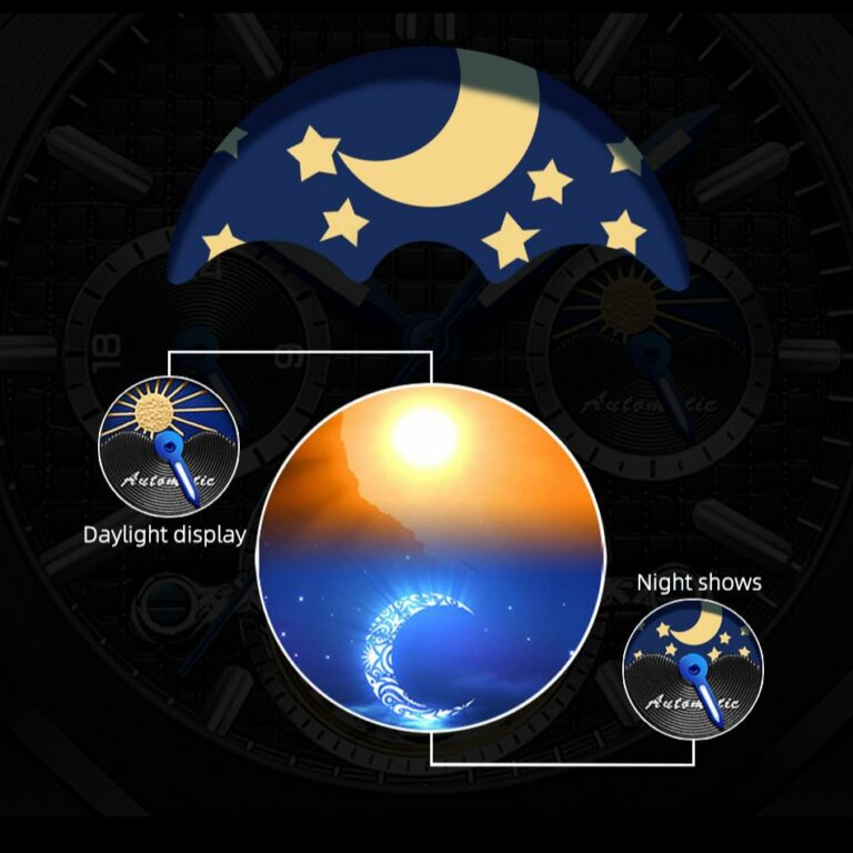 Mechanische Männer Uhr Wasserdicht Leuchtend Automatische Armbanduhr Luxus Leder Herrenuhren - Einzigartiger Stil & Komfort – Bild 5