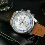 Herrenuhr Automatische Uhr mechanische Armbanduhren Lederband Sportuhr 3 Sub-Zifferblatt Top-Marke – Bild 4