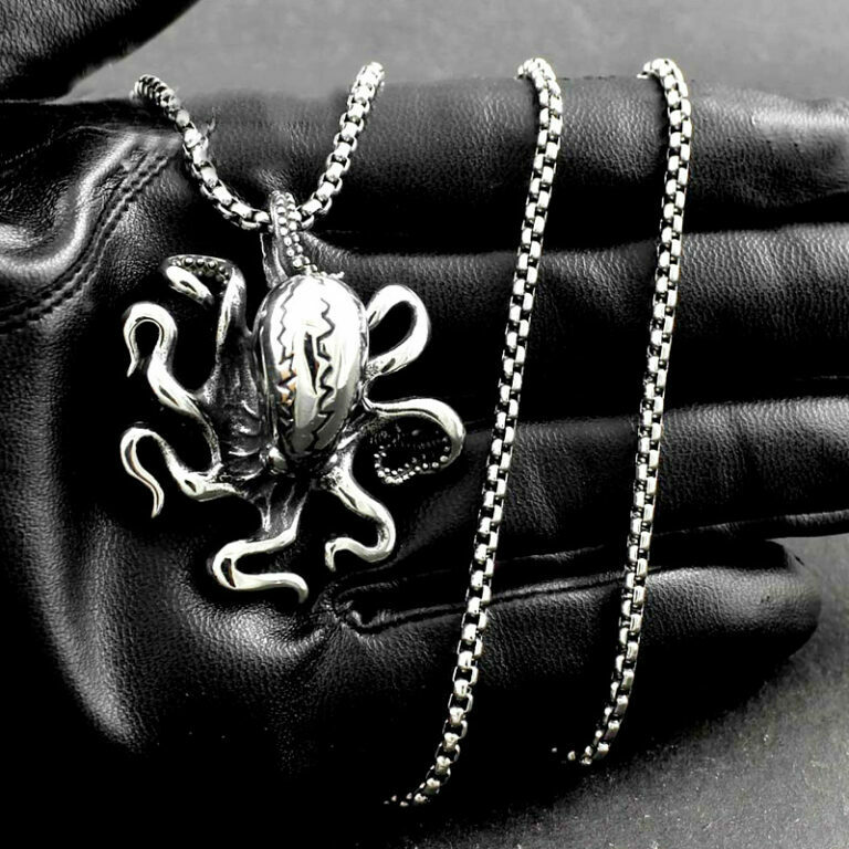 Punk Cthulhu Octopus Pendant Necklace For Men Stainless Steel Ocean Animals Necklace Fashion Women Jewelry 2021 – Bild 5