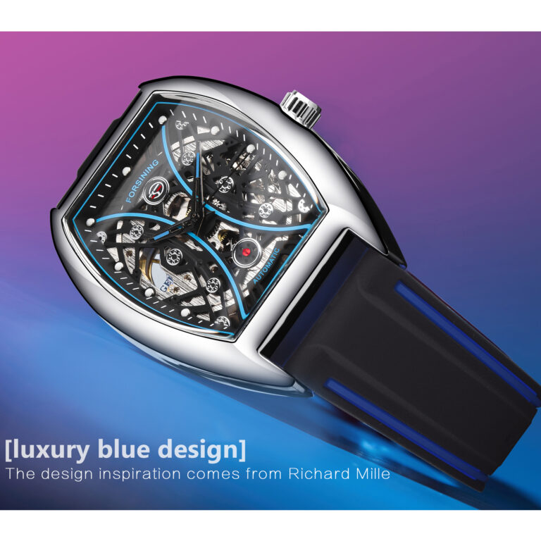 Forsining Automatische Military Armbanduhr Transparent Männer Mechanische Uhren Silikon Strap Mann Im Uhr Mit Leucht – Bild 3