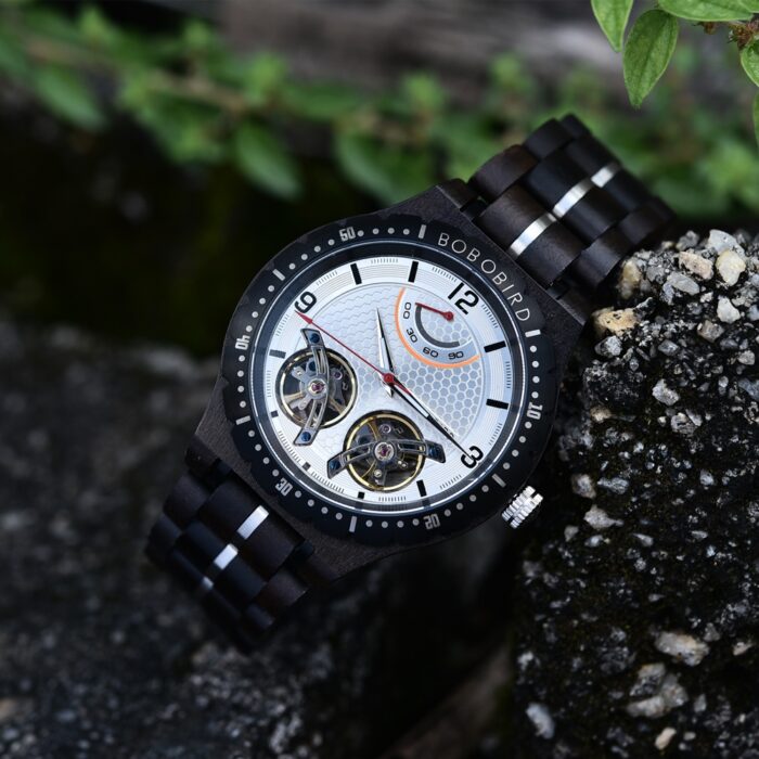 BOBO BIRD Herren mechanische Holzuhren Uhrwerk Business Luxus automatische Armbanduhren für Herren tolle Geschenkbox – Bild 4