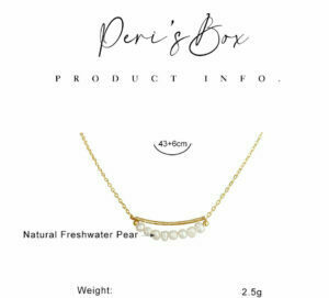 Elegante Perlenkette aus Frischwasserperlen für Frauen - Einfache Minimalistische Goldröhrenperlen Brautjungfernschmuck – Bild 6