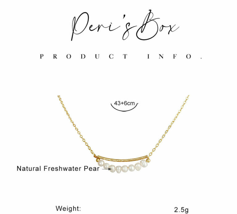 Elegante Perlenkette aus Frischwasserperlen für Frauen - Einfache Minimalistische Goldröhrenperlen Brautjungfernschmuck – Bild 6