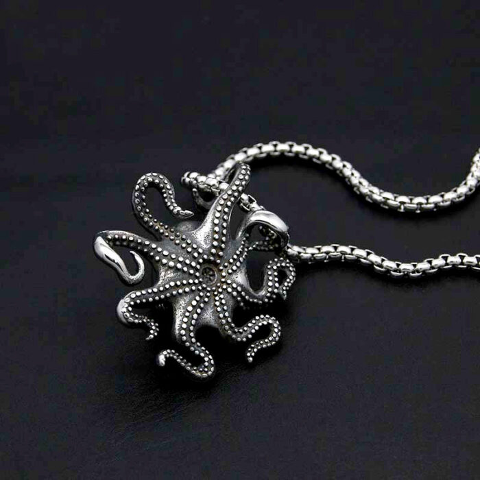Punk Cthulhu Octopus Pendant Necklace For Men Stainless Steel Ocean Animals Necklace Fashion Women Jewelry 2021 – Bild 2