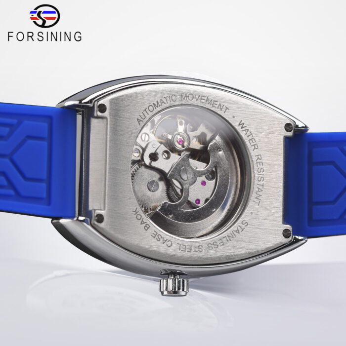 Forsining Automatische Military Armbanduhr Transparent Männer Mechanische Uhren Silikon Strap Mann Im Uhr Mit Leucht – Bild 6