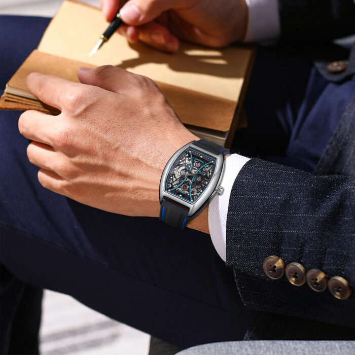 Forsining Automatische Military Armbanduhr Transparent Männer Mechanische Uhren Silikon Strap Mann Im Uhr Mit Leucht – Bild 5