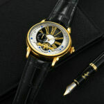 Forsining White Golden Luxury Men Transparent Automatic Wristwatch Waterproof Mechanical Watch Leather Strap Casual Sport Clock – Bild 2