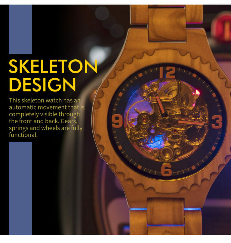 Man Automatic Machinery Watches BOBO BIRD Wood Waterproof Men's Watches Fashion Luxury Design Accept Customized Great Gift Box – Bild 4