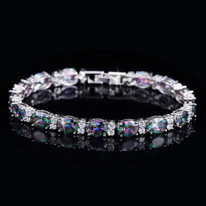 1828013391-1.png CWWZircons Luxury Design Multicolor Oval Rainbow Mystic Crystal Women Fancy Bracelet with Cubic Zirconia Stones CB149 – Bild 1