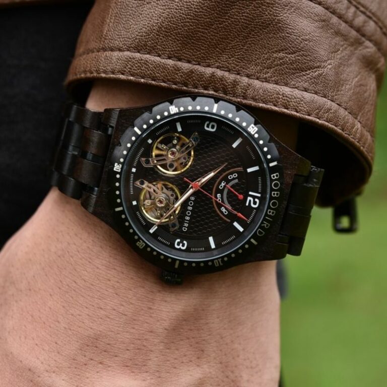BOBO BIRD Herren mechanische Holzuhren Uhrwerk Business Luxus automatische Armbanduhren für Herren tolle Geschenkbox – Bild 3