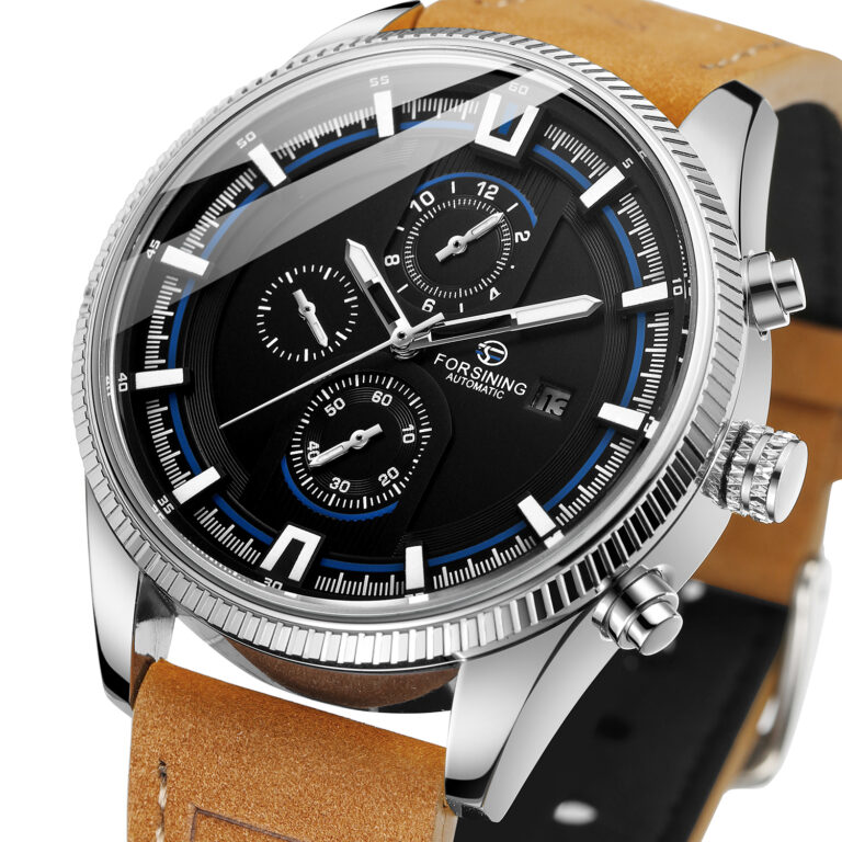 1883539689-1.jpg Herrenuhr Automatische Uhr mechanische Armbanduhren Lederband Sportuhr 3 Sub-Zifferblatt Top-Marke – Bild 1