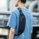 Hk Fanny Pack Schwarz Wasserdicht Geld Gürtel Tasche Männer Geldbörse Teenager-Reise Brieftasche Gürtel Männlichen Taille Taschen Zigarette Fall für Telefon – Bild 2