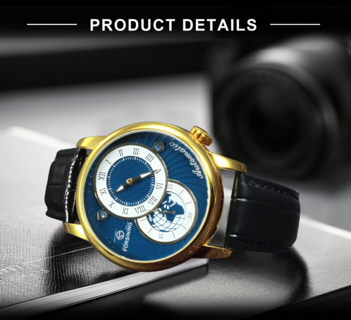 Automatikuhr für Herren Mechanische Armbanduhren Luxusuhren Mens Lederband Leuchtuhr – Bild 3