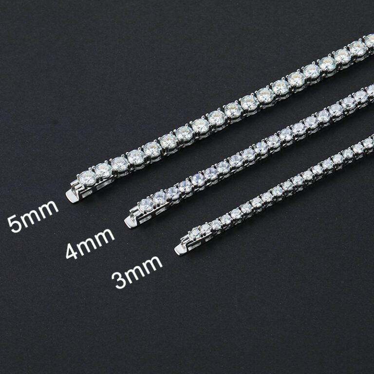 Armband Tennis Band Chain Moissanite besetzt aus 925 Sterling Silber für Hochzeit Verlobungsfeier Schmuck Armbänder für Frauen – Bild 3