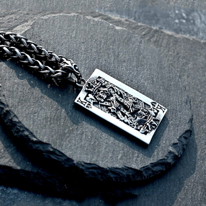 Hip Hop King Solomon Poker Pendant Necklace for Men Vintage Stainless Steel King of Spades Pendant Punk Gambler Lucky Jewelry – Bild 4
