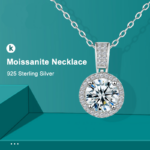 925 Sterling Silber Halskette für Frauen mit echtem Moissanit-Diamanten-Anhänger und GRA-Zertifikat