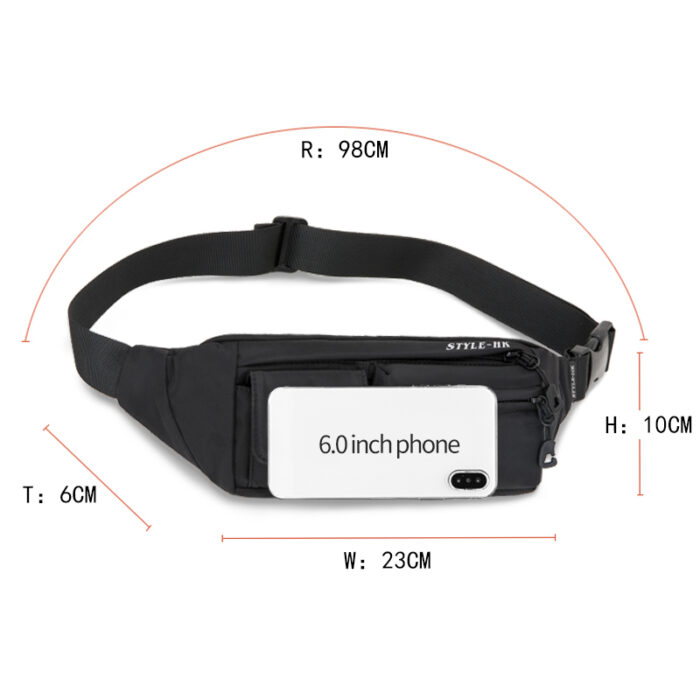 Hk Herren Gürteltasche Pack Teenager Reise Handytasche für Herren Bauchtasche Schulter Umhängetasche Geldbörse für Gürtel Unisex Hüfttaschen – Bild 3