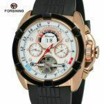 FORSINING Top Brand Men Auto Mechanical Watch Silicone Round Date Multifunction Sub-dials Military Sport Wristwatches – Bild 3