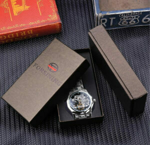 Forsining Skeleton Mechanische Armbanduhr Herren Design Automatikuhr Wasserdicht Business Style Uhren Silber – Bild 6